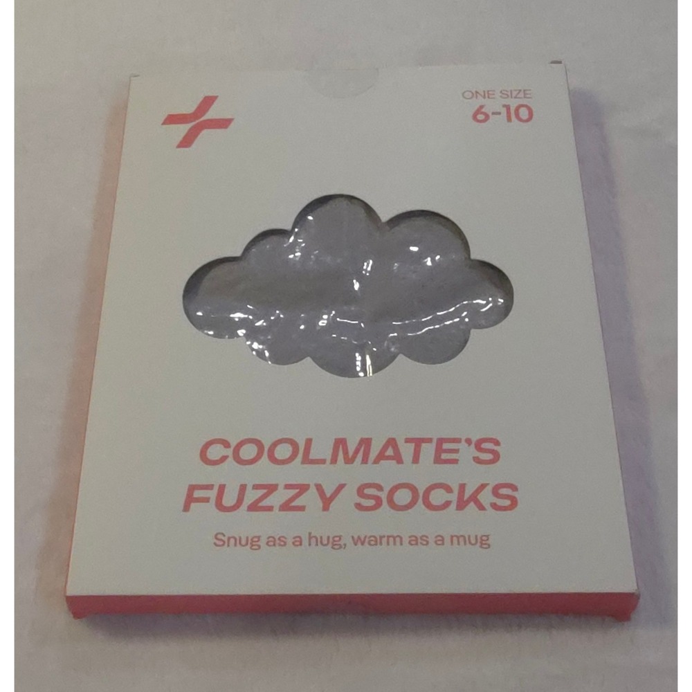 Coolmate Fuzzy Socks Grey Super Soft Sleep Socks One Size 6-10 NWT